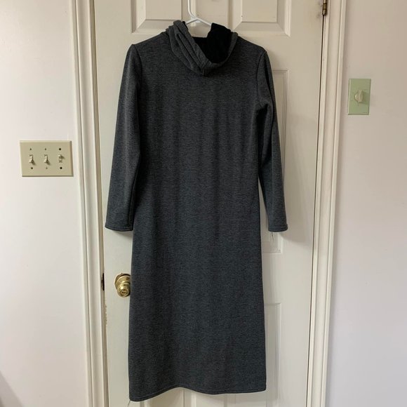 🌷3 for$25🌷Unbranded, US XS, NWOT, Midi Length Grey Hoodie Front Pocket Dress - Picture 4 of 6